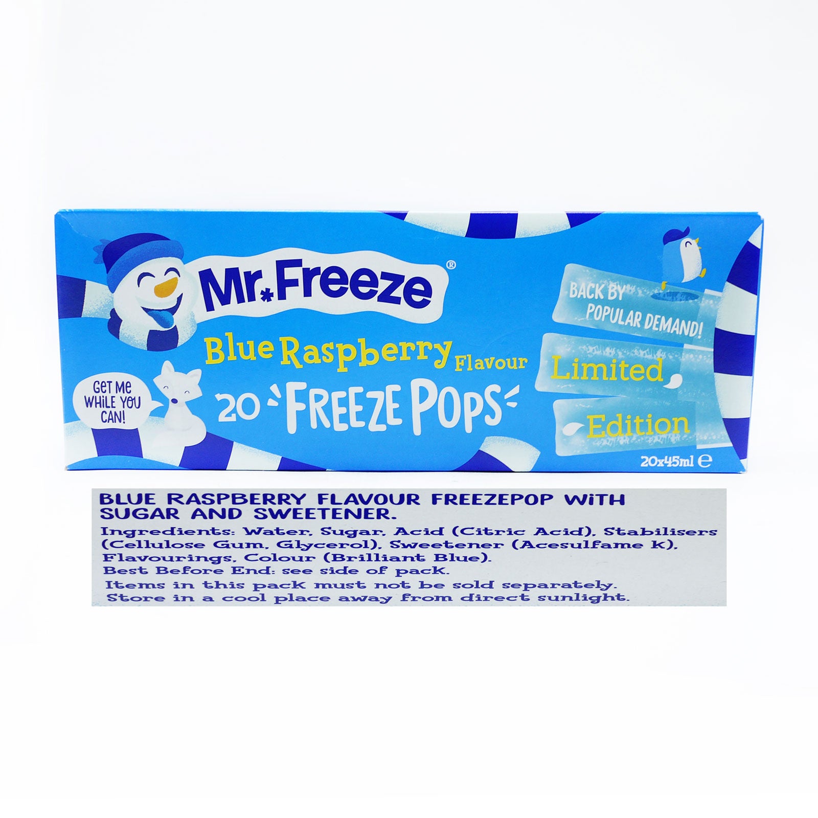 Mr Freeze 20 Freeze Pops Blue Raspberry 20x45ml Mr Freeze 20 Freeze Pops Blue Raspberry 20x45ml